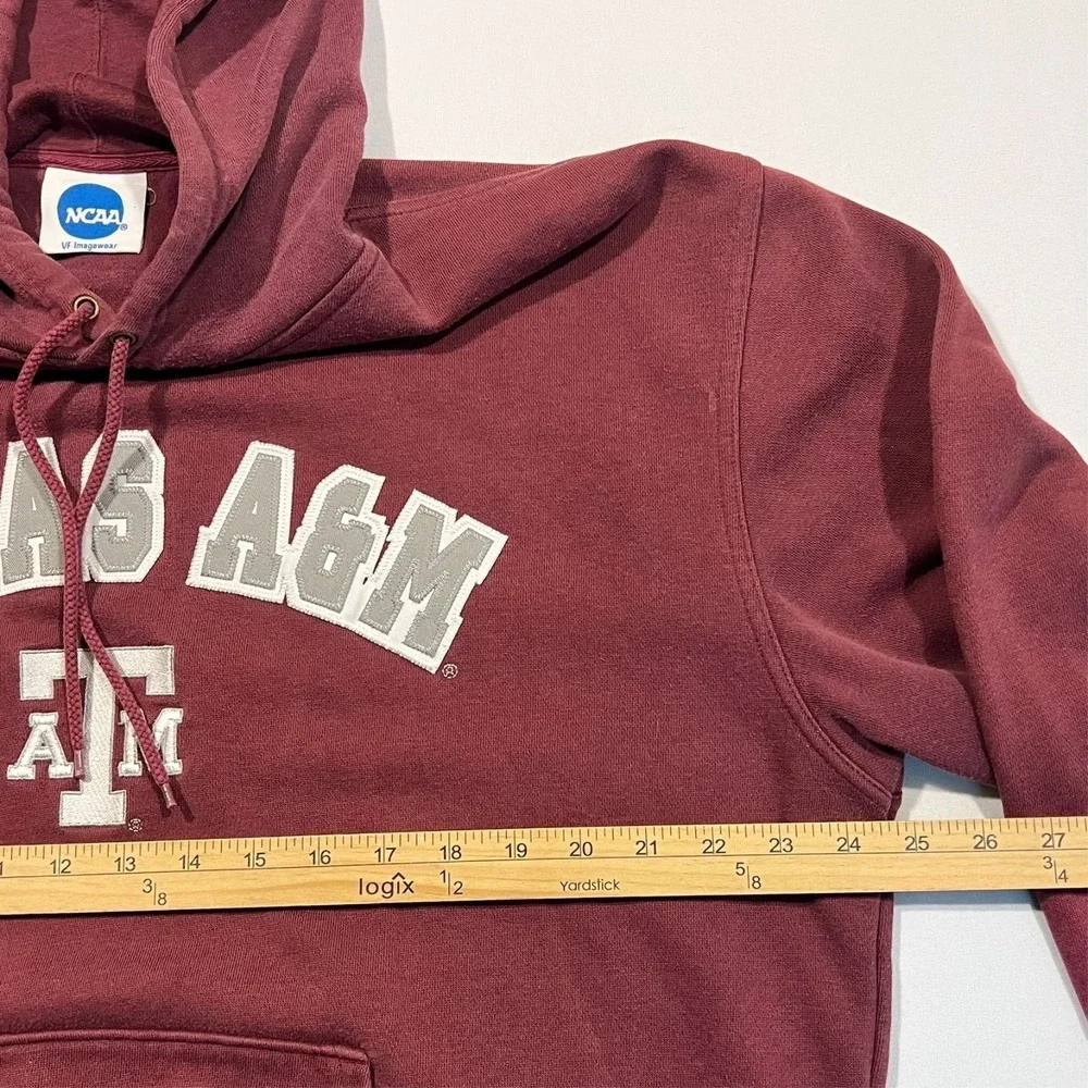 Y2K Texas A&M Hoodie Maroon Red Embroidered Spell Out NCAA VG Imagewear XL READ
